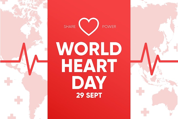 Flat design world heart day concept