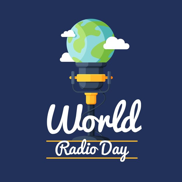 Giornata mondiale della radio design piatto