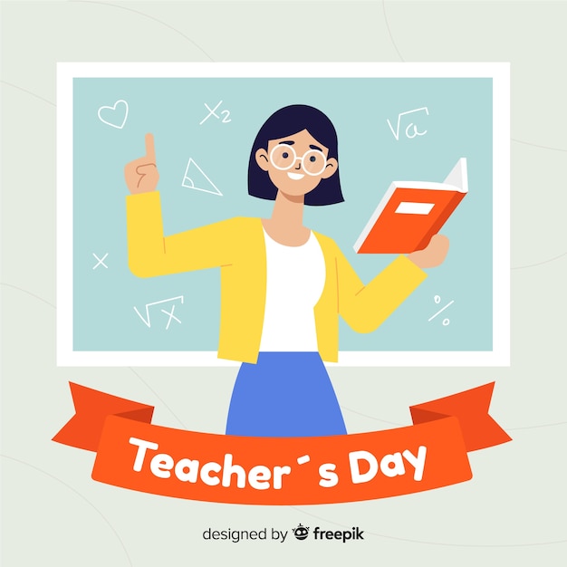 Vector flat design world teachers day concept