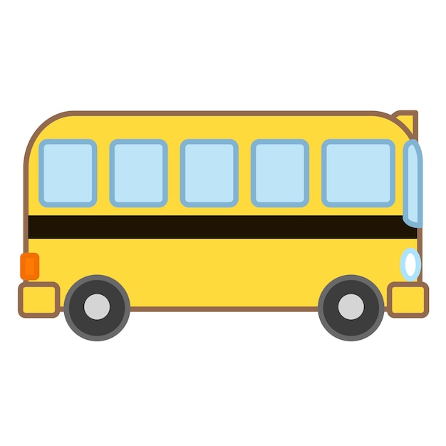 Flat design yellow school bus