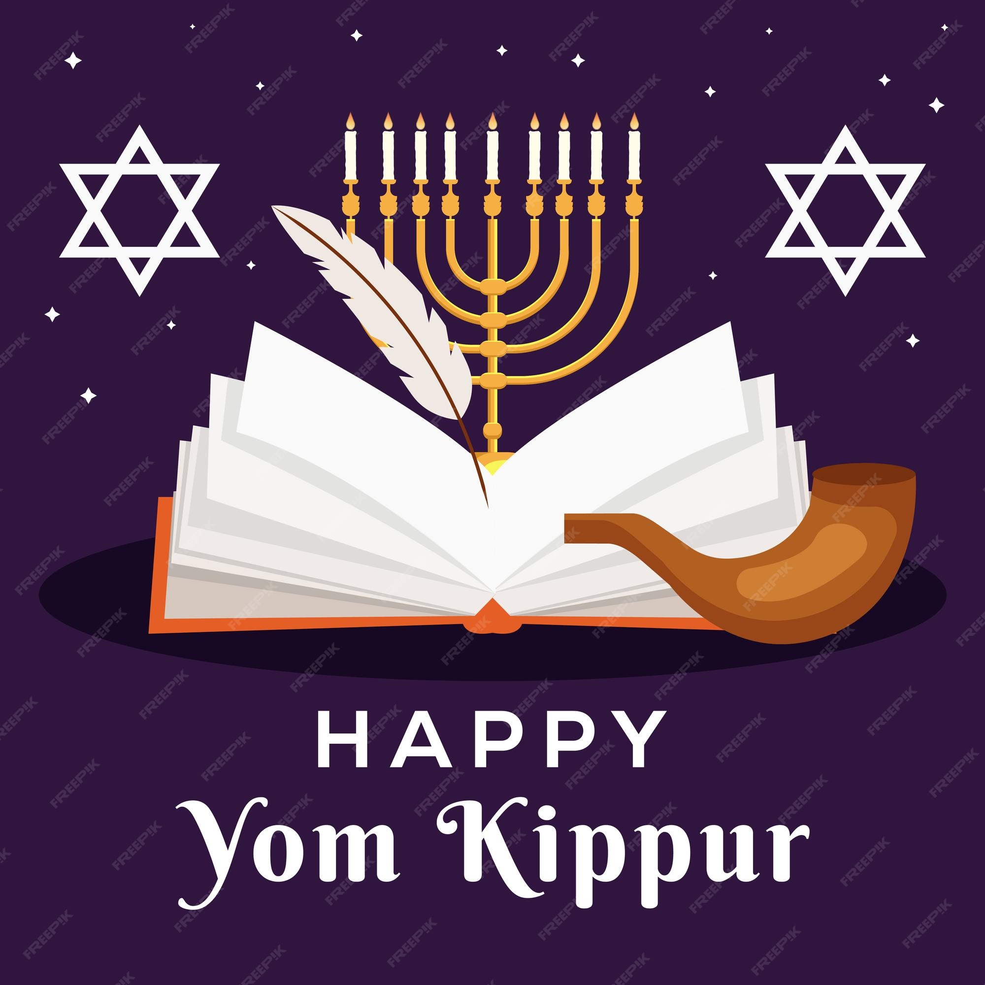 Premium Vector Flat design yom kippur celebrate illustration