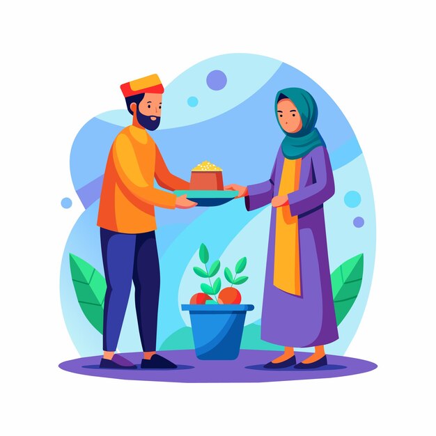 Vector flat design zakat concept illustration