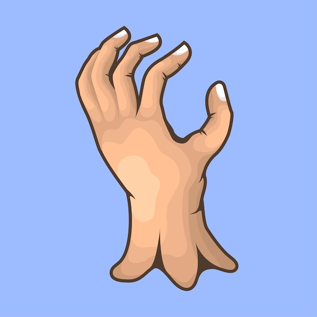 Vector flat design of zombie hand