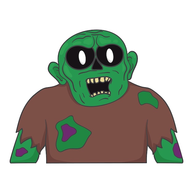 FLAT DESIGN ZOMBIES IN BROWN SHIRT