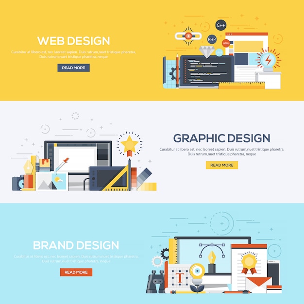 Vector flat designed banners- design