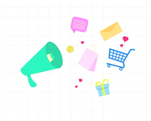 Flat designonline advertising template for social media post