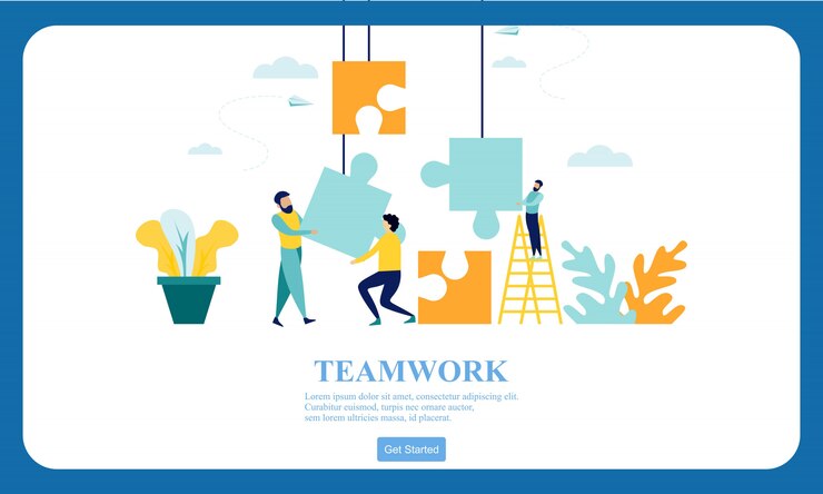 Vector flat dessign business hands team work.