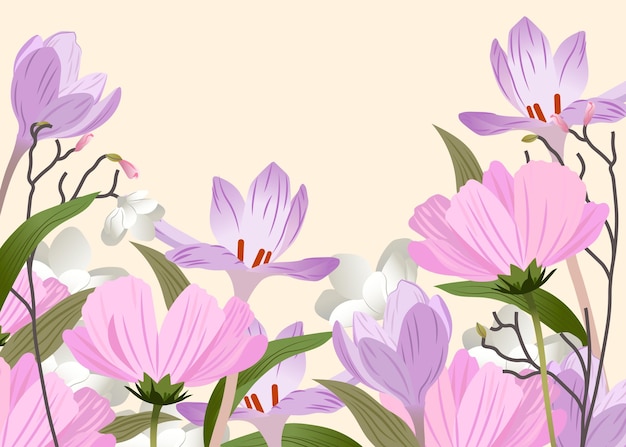 Vector flat detailed spring background