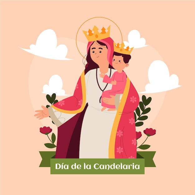 Flat dia de la candelaria illustration