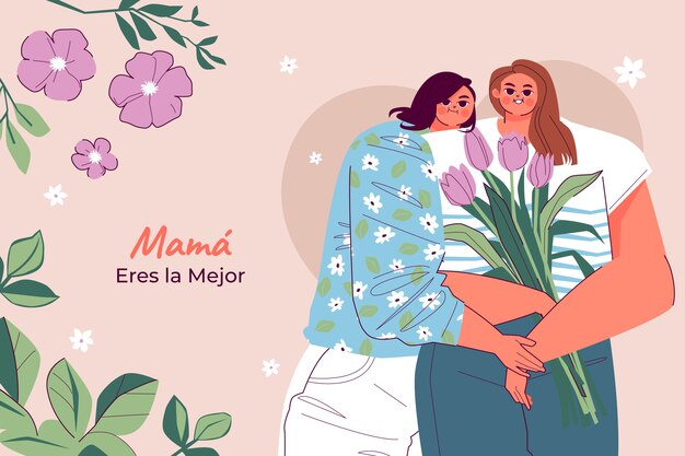 Flat dia de la madre background