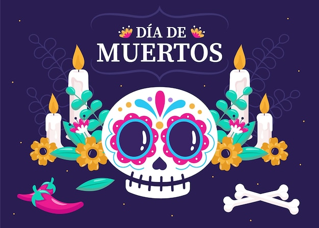 Плоский фон dia de muertos