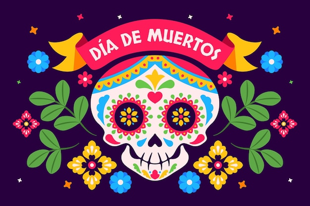 Плоский фон dia de muertos