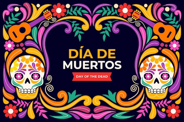 Vector flat dia de muertos background