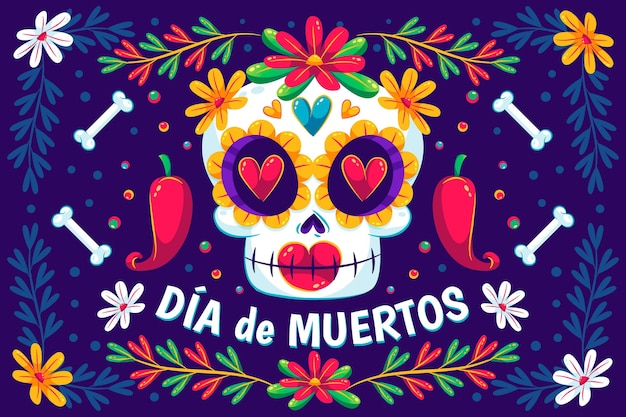 Плоский фон dia de muertos