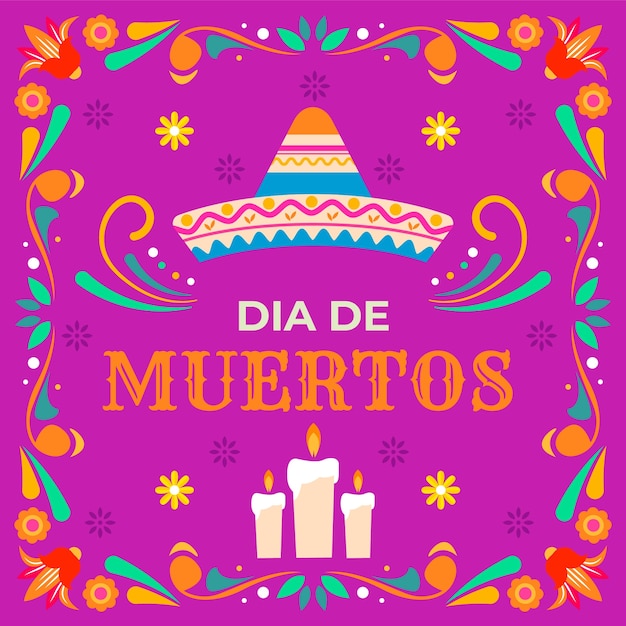 Плоская иллюстрация dia de muertos