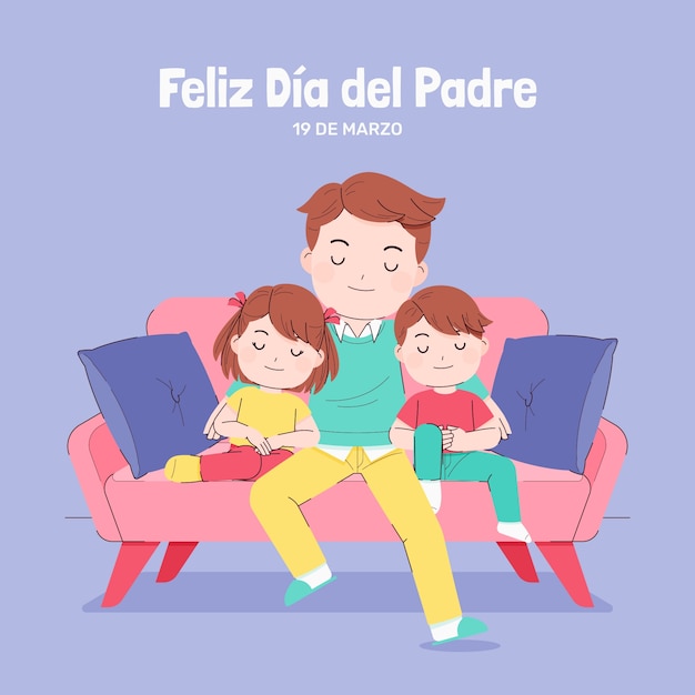 Flat dia del padre illustration