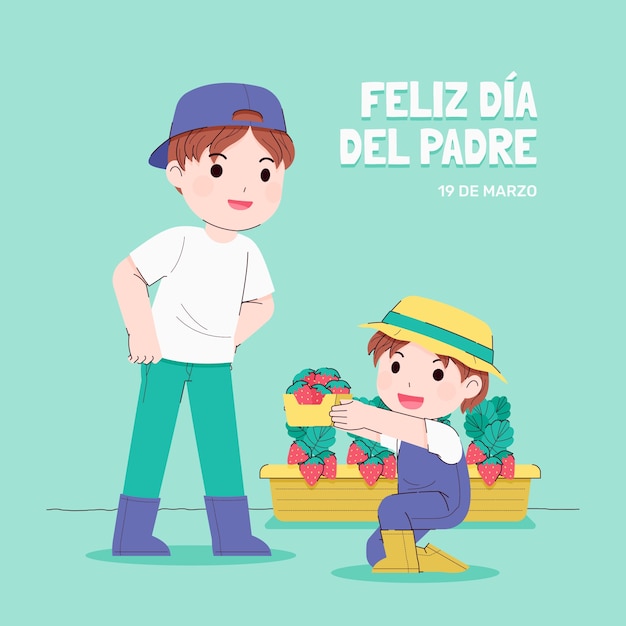 Flat dia del padre illustration