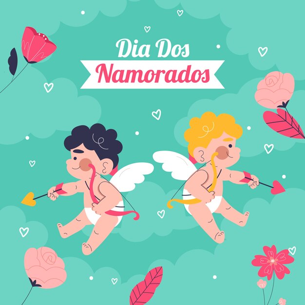 Flat dia dos namorados illustration