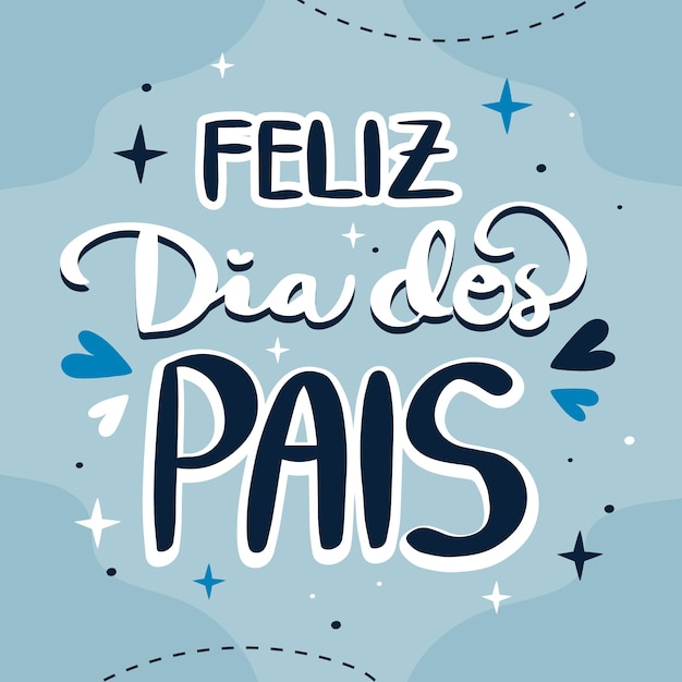 Vector flat dia dos pais text illustration