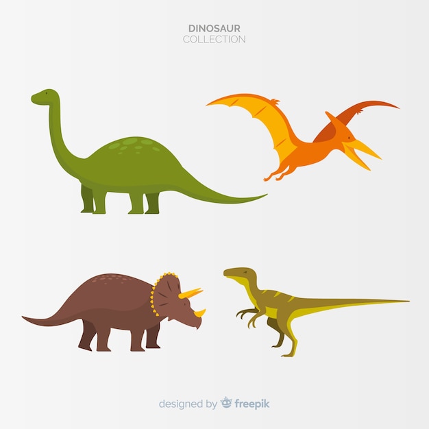 Flat dinosaur collection