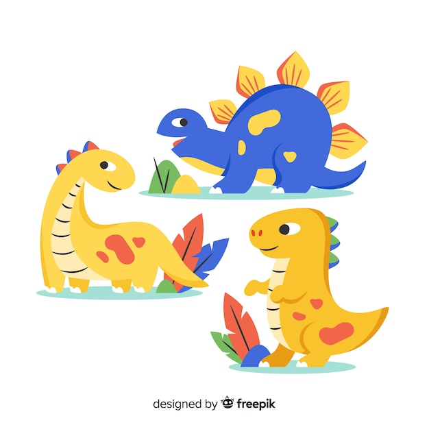 Flat dinosaur collection