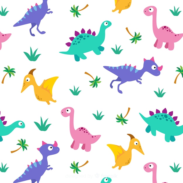 Flat dinosaur pattern