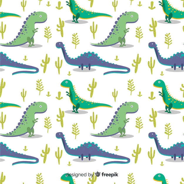 Flat dinosaur pattern