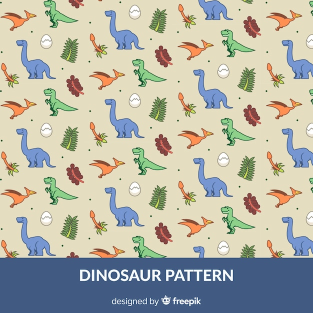 Flat dinosaur pattern