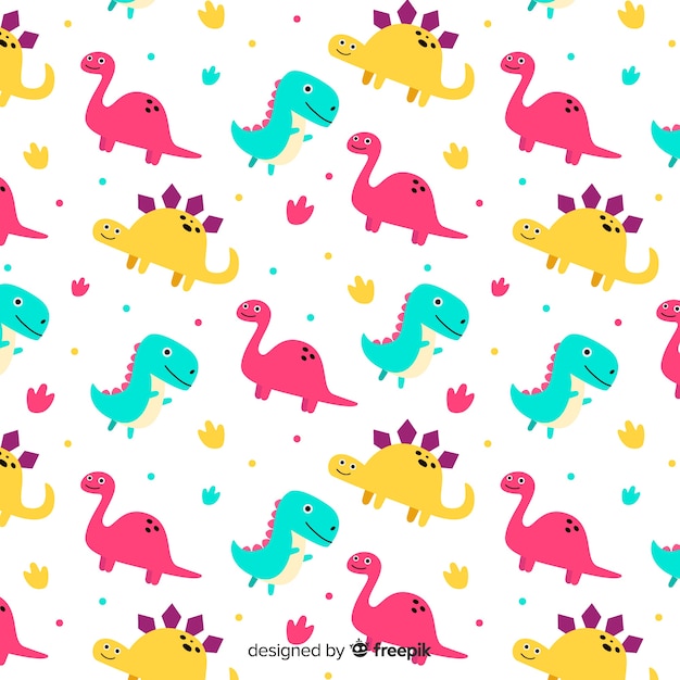 Flat dinosaur pattern