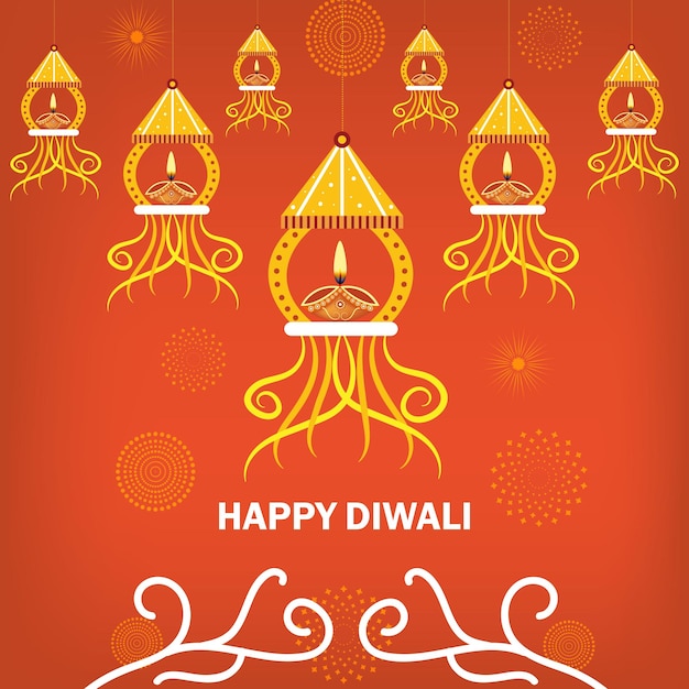 Flat Diwali background