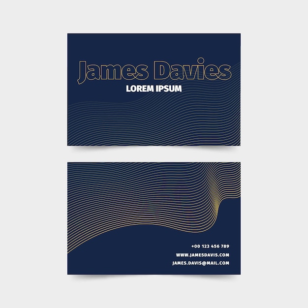 Vector flat double-sided horizontal business card template