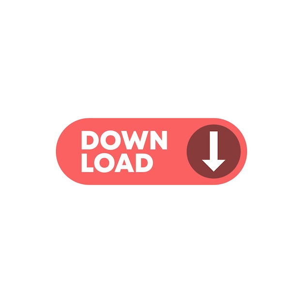 Flat download button element vector