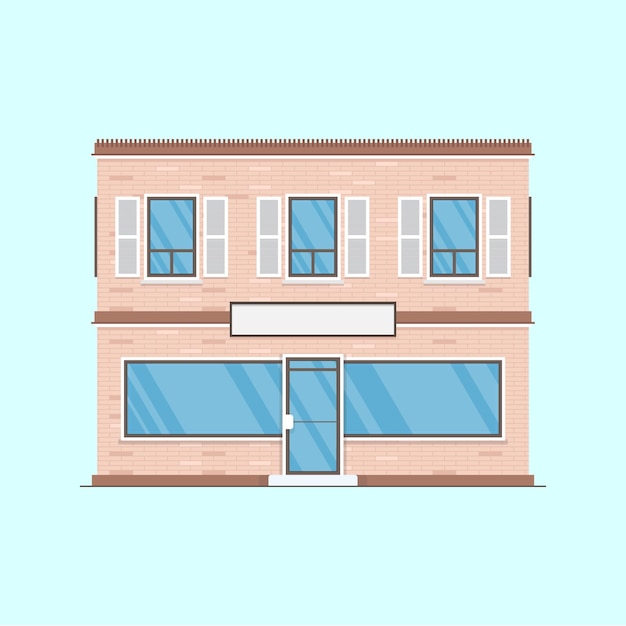 Vector flat downtown small shop with minimalist look