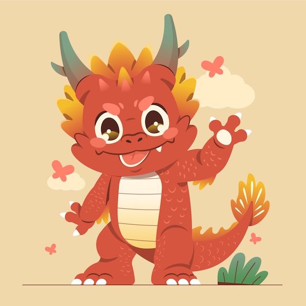 フラットドラゴンのイラスト