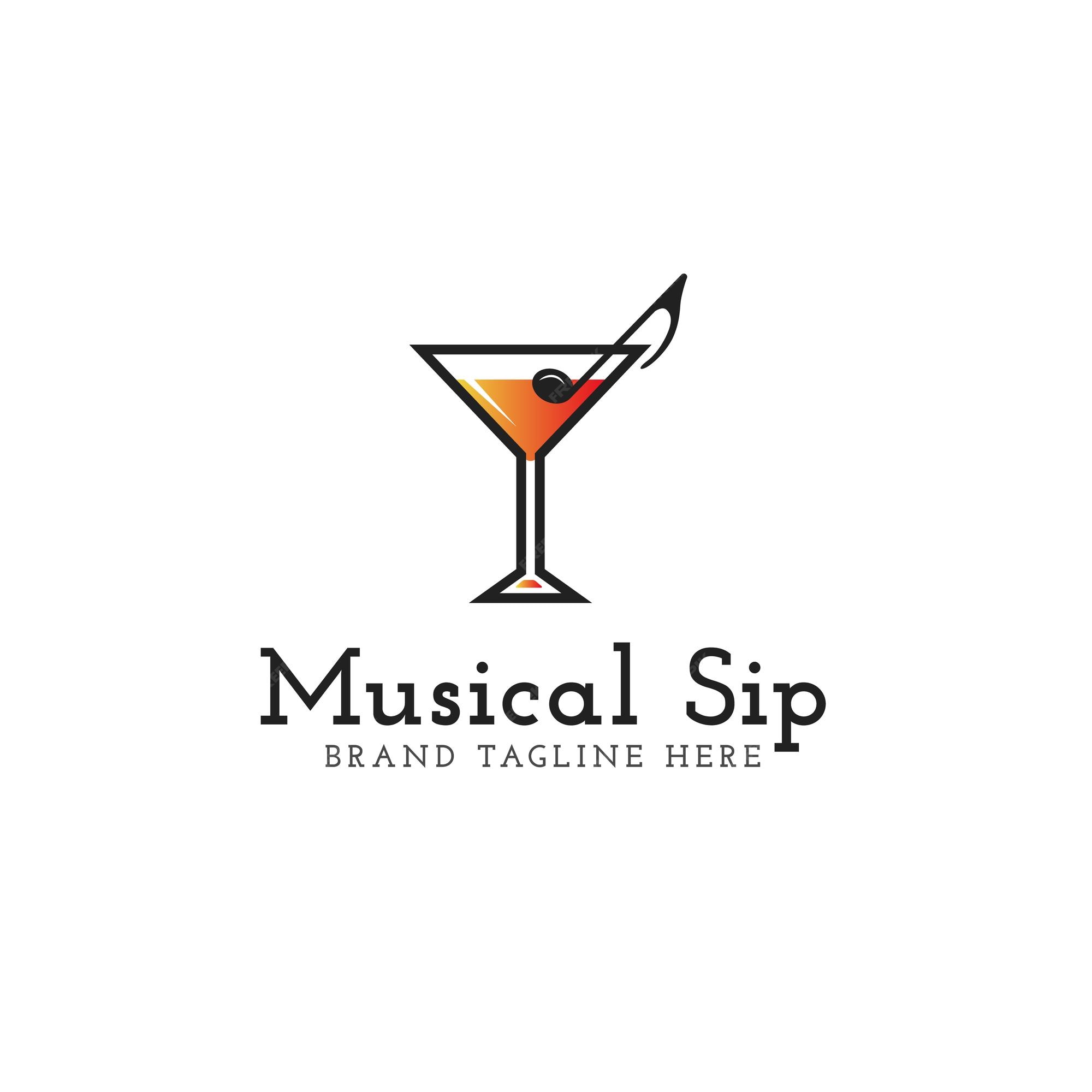 Premium Vector | Flat drink logo for music club