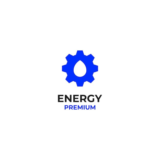 Flat drop olie versnelling energie logo vector pictogram illustratie idee