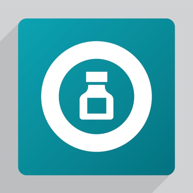 Flat drugs icon, white on green background