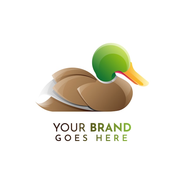 Flat duck logo template