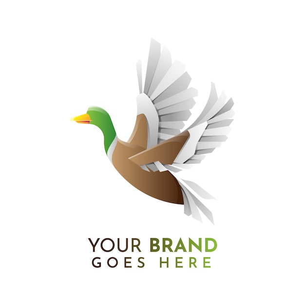 Flat duck logo template