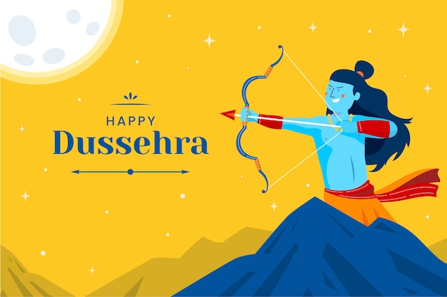 Vector flat dussehra illustration