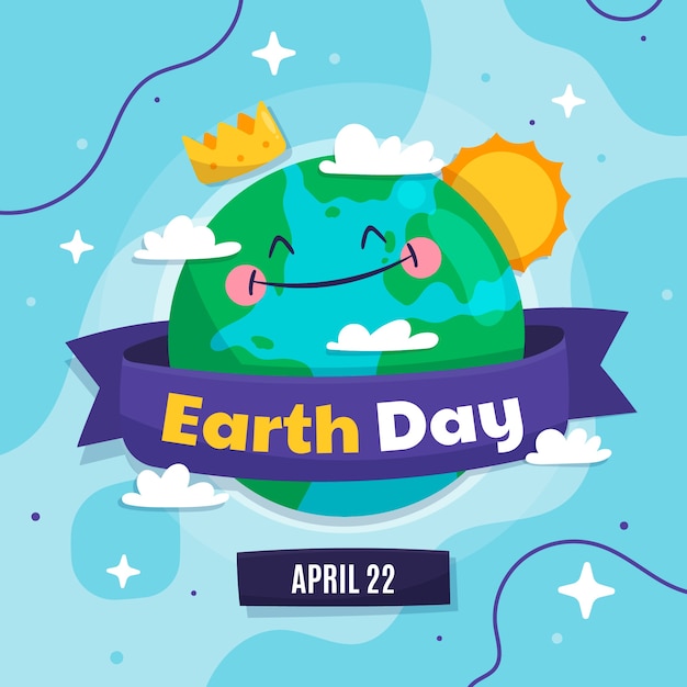 Vector flat earth day illustration