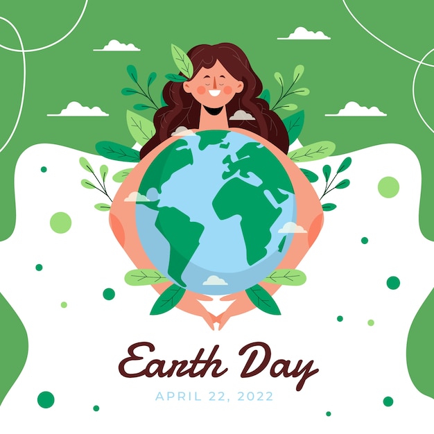 Vector flat earth day illustration