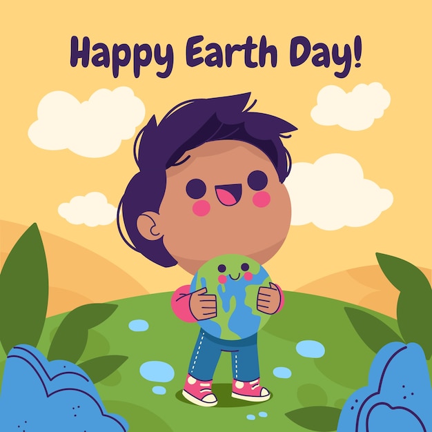 flat earth day illustration