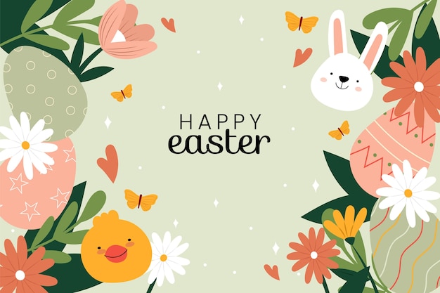 Flat easter background