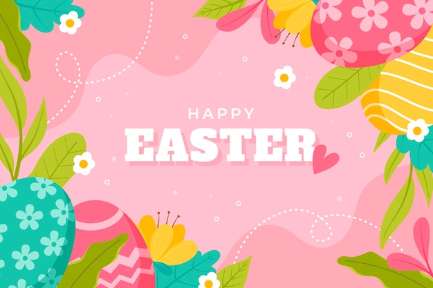 Flat easter background