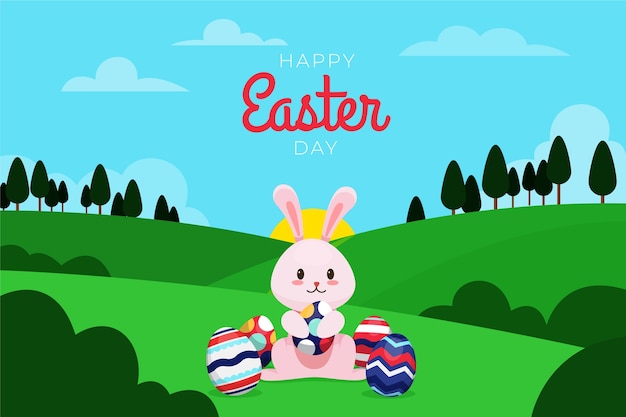 Flat easter background