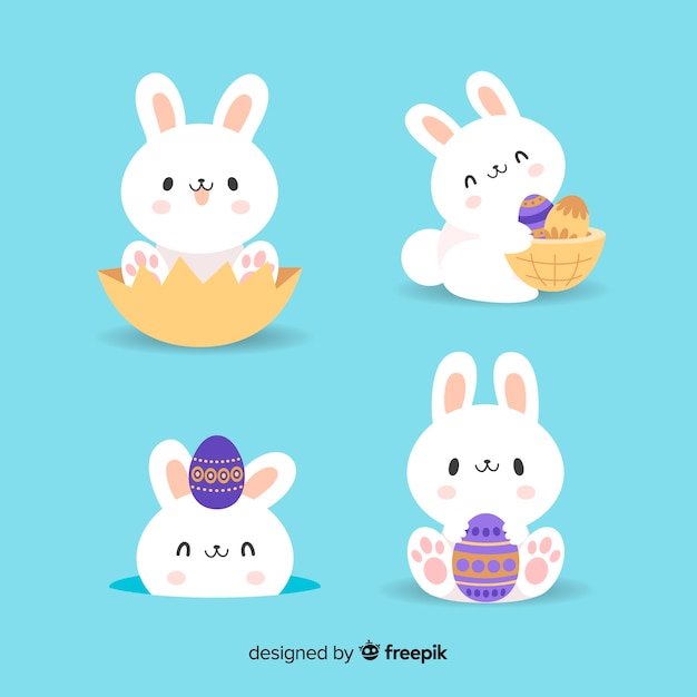 flat easter bunny collection