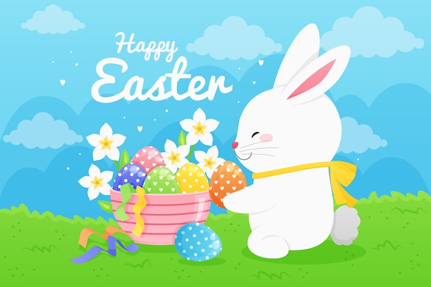 flat easter celebration illustration
