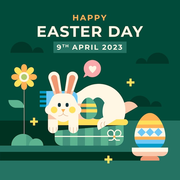 Vector flat easter celebration illustration