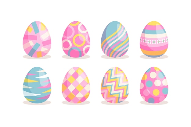 Flat easter egg collection